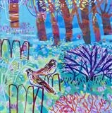 On the Fence by Claire West, Painting, Acrylic on canvas